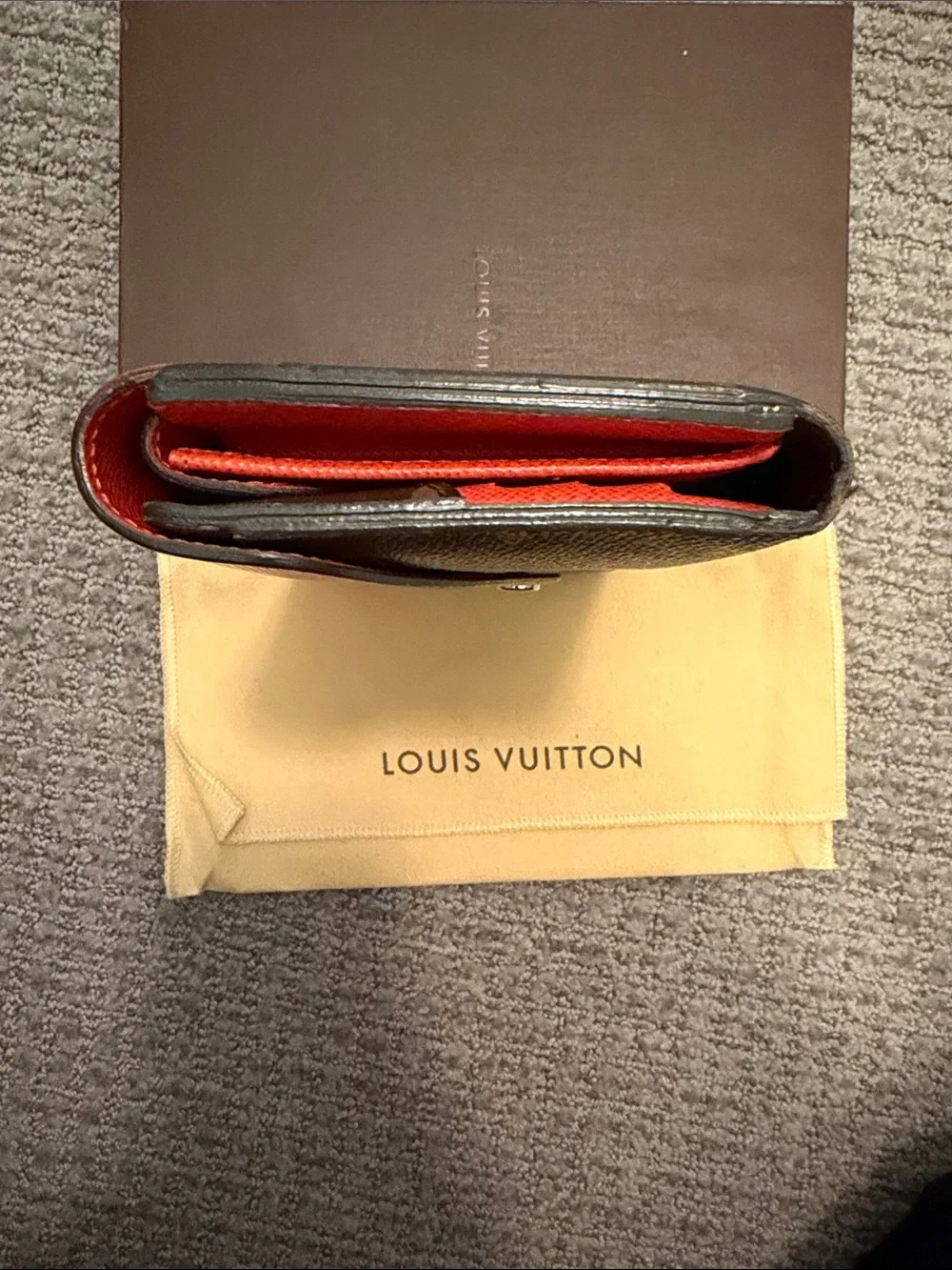 Louis Vuitton Marie Lou Monogram Continental Wallet with Orange Flap